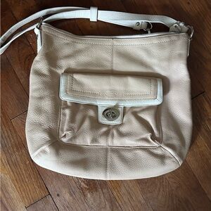 Coach Tan and Cream Shoulder Bag